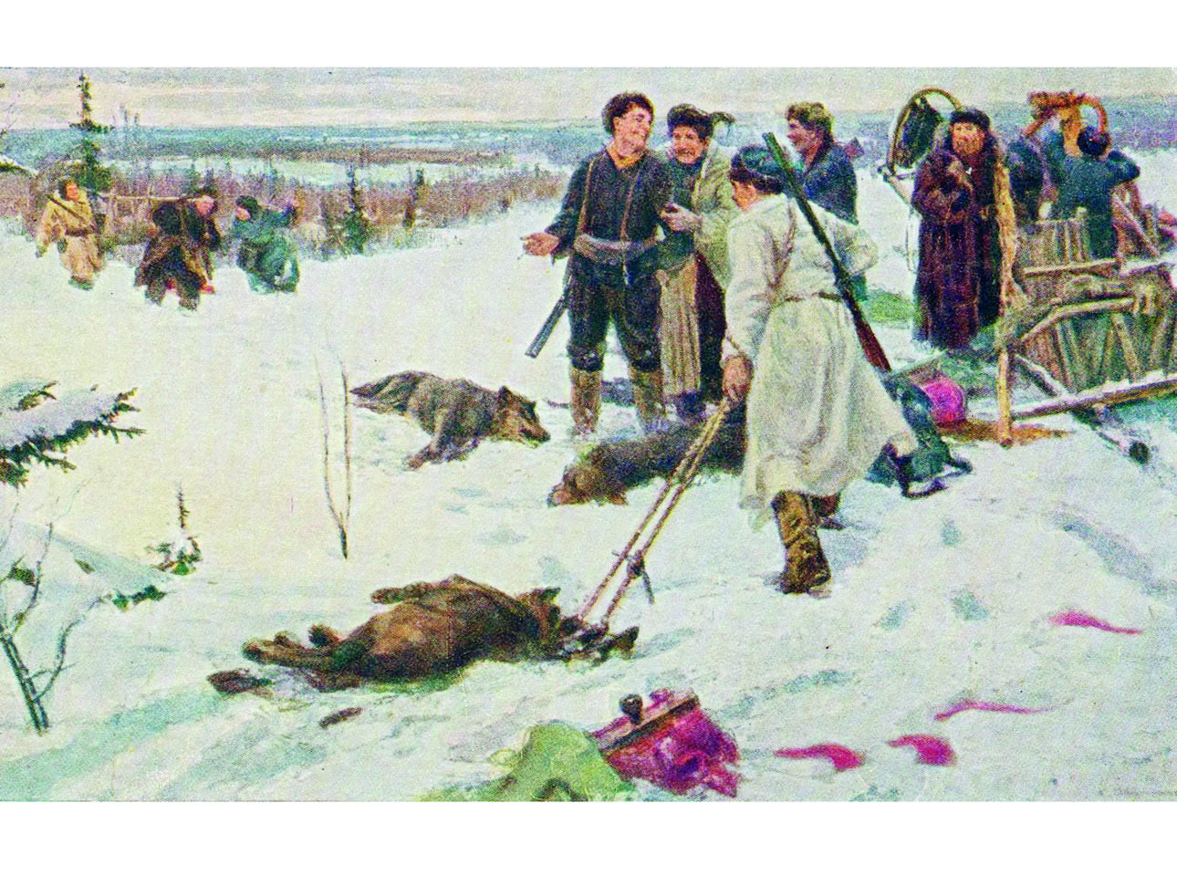 Изображение Обоняние у волка в 100 раз сильне, чем у человека. Он может обнаружить добычу на расстоянии до 3 километров. Волки различают около 200 миллионов оттенков запаха, люди лишь 5 миллионов. Всего выделяют примерно 32 подвида волка, различающихся друг от друга размерами и оттенками меха. На территории Российской Федерации чаще всего встречаются волки: обыкновенный, он же таежный, и тундровый. Из подвидов проживают камчатский, амурский, степной, монгольский и кавказский волки. ИЛЛЮСТРАЦИЯ В.П. БОРИСЕНКОВА