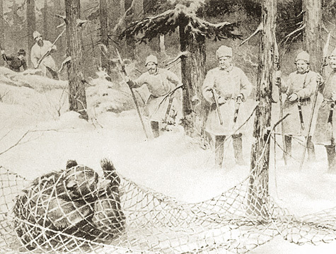 Изображение Сострунивание медведя. Гравюра конца XIX в.