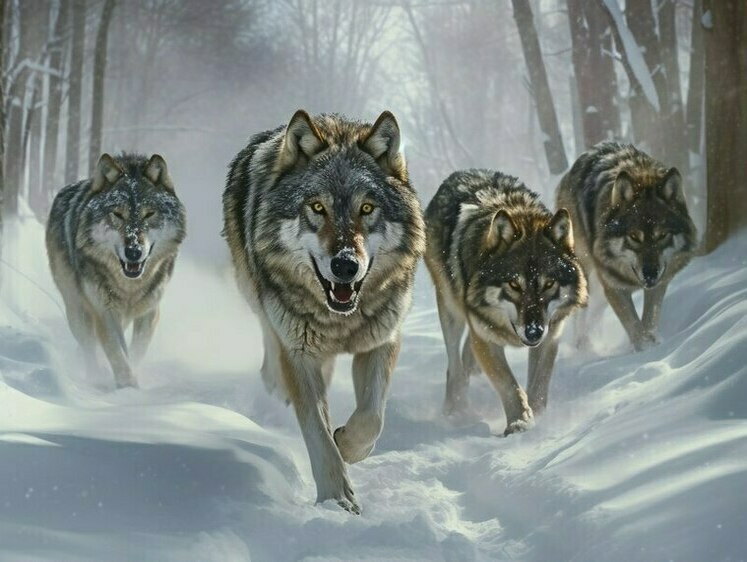Изображение Голодающие волки продолжают совершать набеги на карельские села