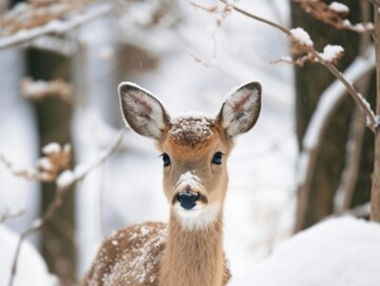 Изображение Загнанную на лед косулю спасли сотрудники заповедника