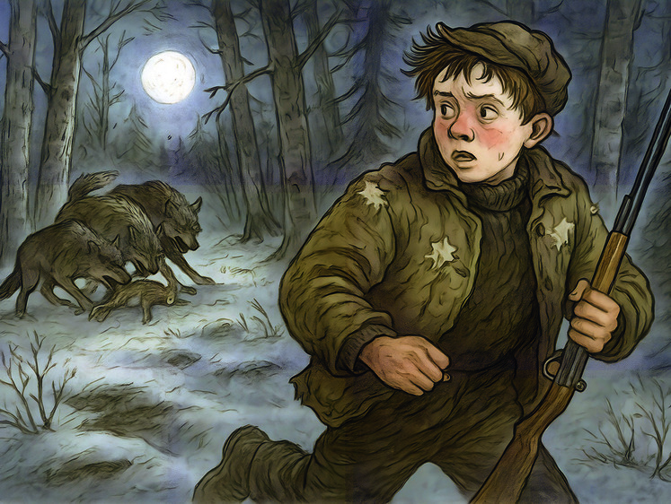 Если бы не фуфайка! Добытого зайца пришлось отдать жутким волкам