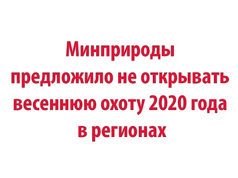 Изображение Глава Минприроды России рекомендовал не открывать сезон весенней охоты 2020 года