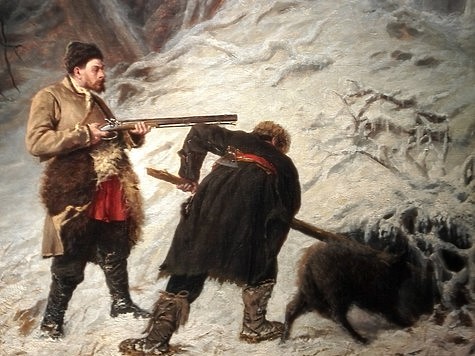 Изображение Картина Перова «Охота на медведя зимой» продана за 76 миллионов рублей