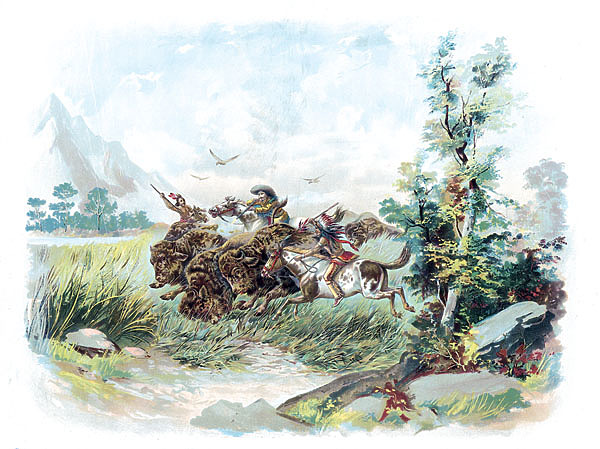 Изображение Охота на бизонов на Диком Западе.