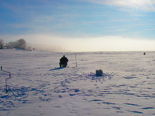 Изображение При сильном морозе хищник часто стоит на крутых свалах в глубину. Фото: Сергей Смирнов.