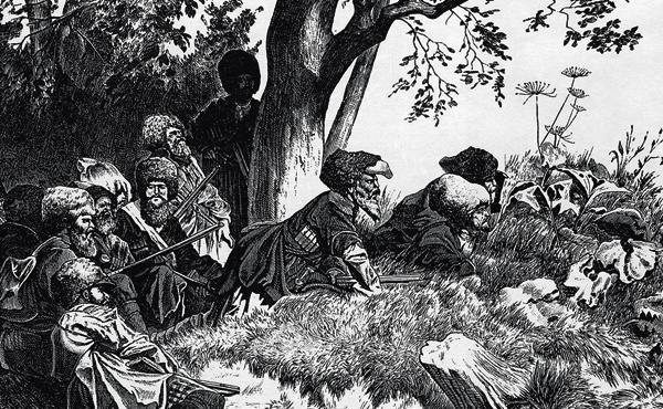 Изображение ТАКТИКА ПЛАСТУНА.
В основе работы пластуна лежал след — «сакма» и засада — «залога». Тот не годится «пластуновать», кто не умеет убрать за собой собственный след, поймать следы противника и в следах его прочитать направленный на линию удар. Раньше или позже «схваченный» след решал успех и неудачу. Перебравшись через Кубань, пластун исчезал. Когда по росистой траве или свежему снегу след неразрывно тянулся за ним, он запутывал его. Шаг за низовую Кубань — это шаг во вражеский лагерь, туда, где все настороже. Уметь пройти незамеченным, как можно дальше проникнуть на территорию врага и так же незаметно вернуться назад — задача практически нереальная. Нереальная для всех, кроме охотников-пластунов. Их выносливость стала легендарной: пластуны были способны целые дни проводить в воде, в камышах, среди мириад насекомых, под дождем или в снегу. Даже в сложнейших условиях точный выстрел довершал дело. Каждый пластун был превосходным стрелком.