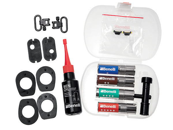 Изображение Комплект поставки включает сменные чоки, ключ  для их замены, сменные антабки и проставки для изменения питча. Фото компании-производителя. 