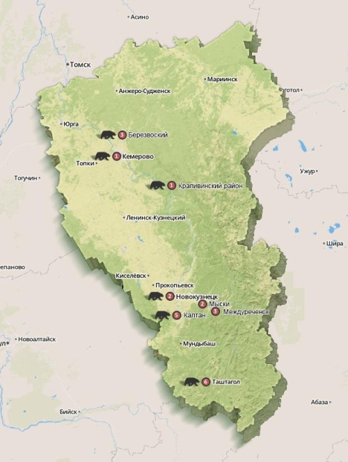 Кемеровская область политическая карта